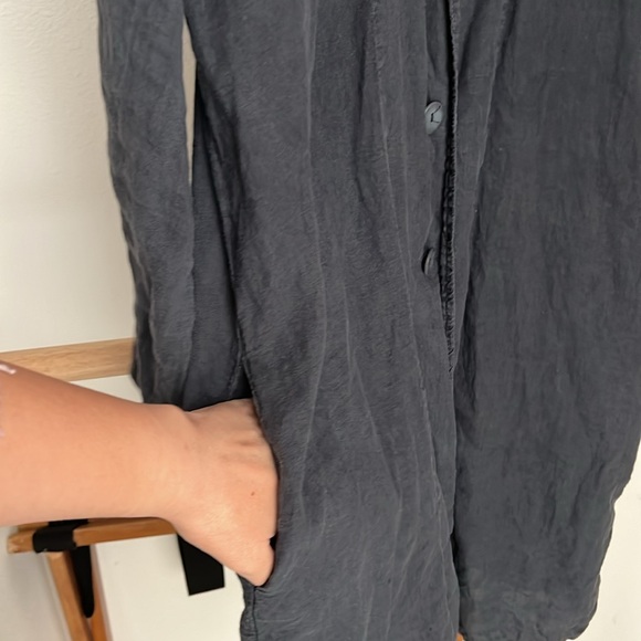 FLAX Linen Coat with pockets Oversized linen blazer - Picture 4 of 10